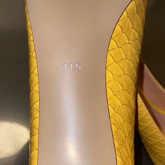 NWT Eldof Peep Toe Pumps in Yellow Snake - Picture 12 of 12